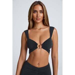 Oh Polly Hardware Detail Cut-Out Crop Top in Black 6